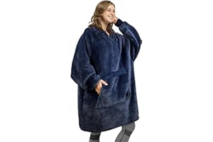 Catalonia Oversized Blanket Hoodie Sweatshirt, Wearable Sherpa Lounging Pullover for Adults Women Men