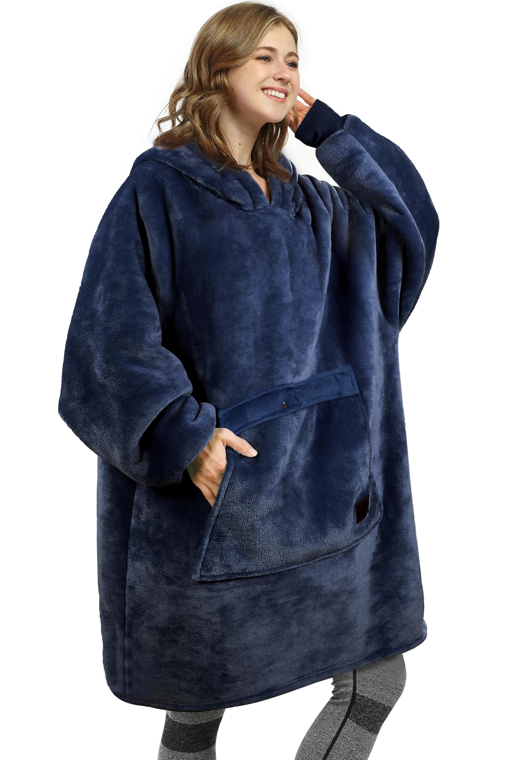 Catalonia Oversized Wearable Blanket Hoodie Sweatshirt, Comfortable Sherpa Lounging Pullover for Adults Men Women Teenagers Wife Girlfriend Gift Image