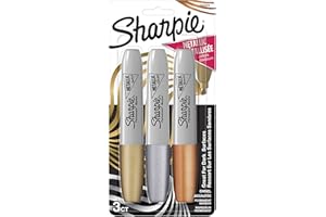Sharpie Metallic Permanent Markers, Chisel Tip, Assorted Colors, 3 Count
