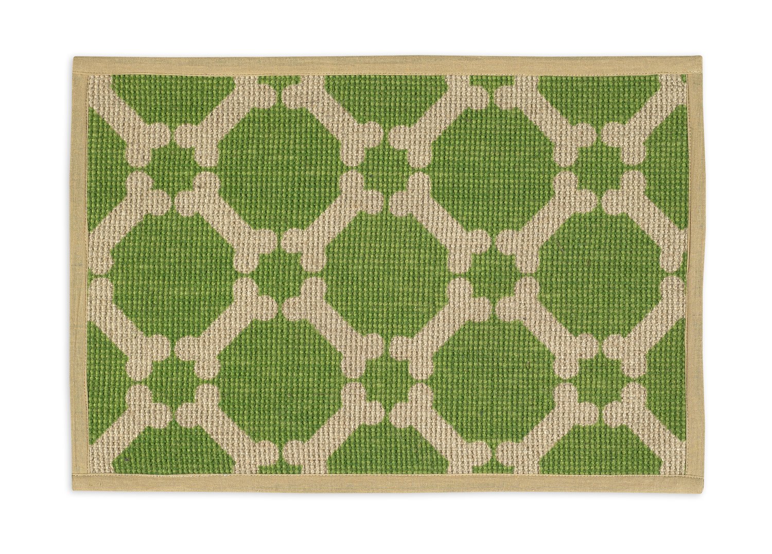 Buddy's Line Green-Jute Placemats, Acrylic, Multicolour, 34.79x49.02x0.43 cm