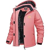 MAGCOMSEN Women's Winter Coat Ski Snow Jacket Fleece Lined Warm Waterproof Insulated Skiing Windbreaker Jacket with Hood
