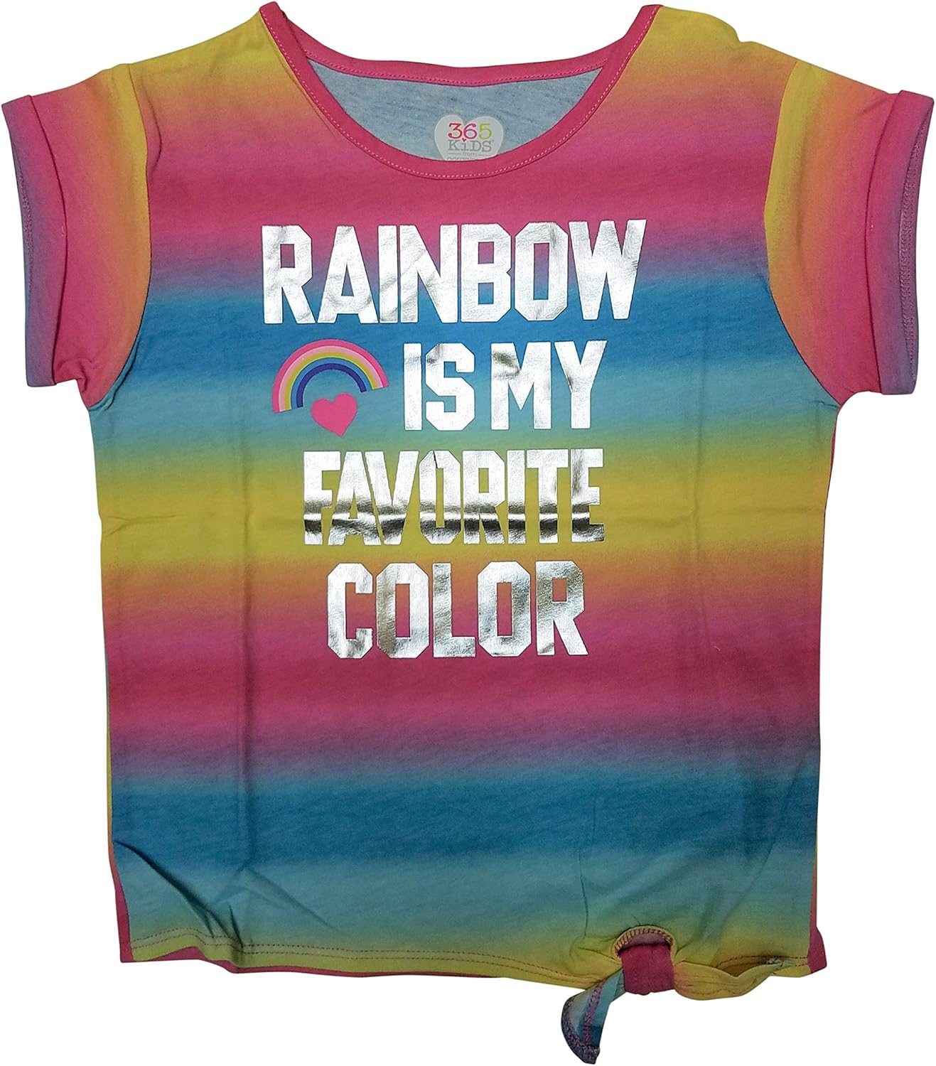 Rainbow is My Favorite Color Girls TShirt with Silver