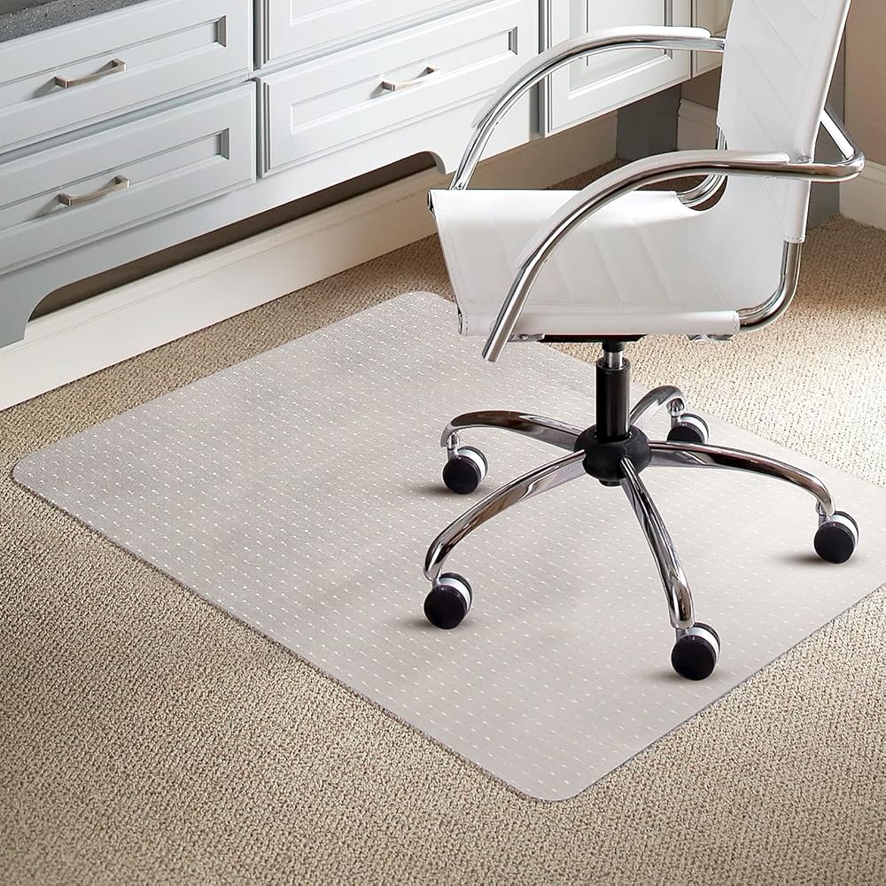 Trintion Office Chair Mat for Carpet 90x120cm PVC Non-Slip Waterproof