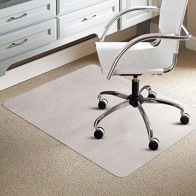 Trintion Office Chair Mat for Carpet 90x120cm PVC Non-Slip Waterproof
