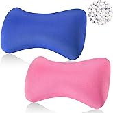 Thyle 2 Pack Bead Neck Pillow 15 x 8 x 2'' Bone Headrest Sleeping Pillows Soft Cushion Comfortable Support Bolster for Adults Back Sleeping Sofa Bed Travel Home(Pink, Blue)