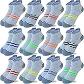 JAMEGIO Boy Socks 12 Pairs Ankle Athletic Sock for Kids Low Cut Sports Casual Sock