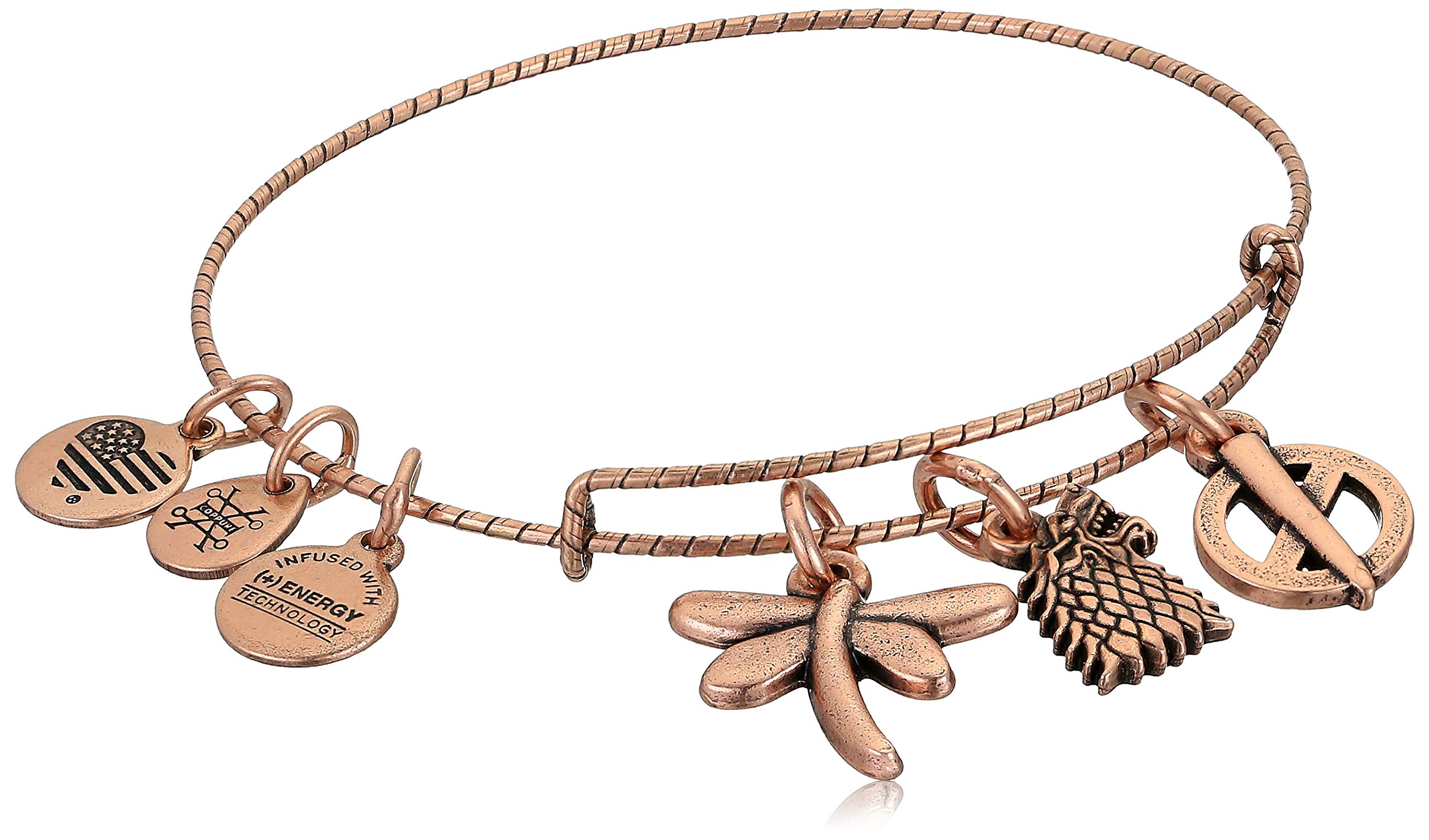 Alex and Ani Replenishment 19 Juego de tronos para mujer, brazalete con dije de Sansa Stark en oro rosa, antigüedad rafaeliana, ampliable