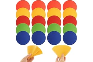 LOYORTY 20 PCS 9 Inch Poly Spot Markers, 5 Color Poly Vinyl Floor Spot Marker, Round Non Slip Rubber Floor Agility Dots for Gym Soccer Basketball Sports Games