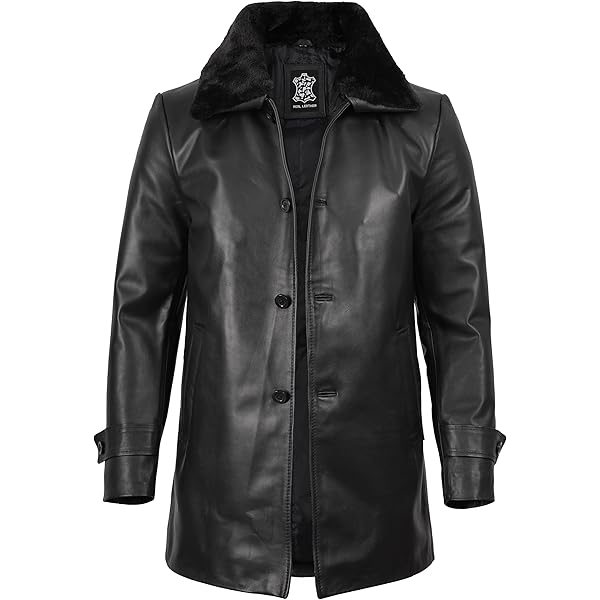 Men's Black 100% Leather Biker Jacket Vintage Retro Casual Zipped