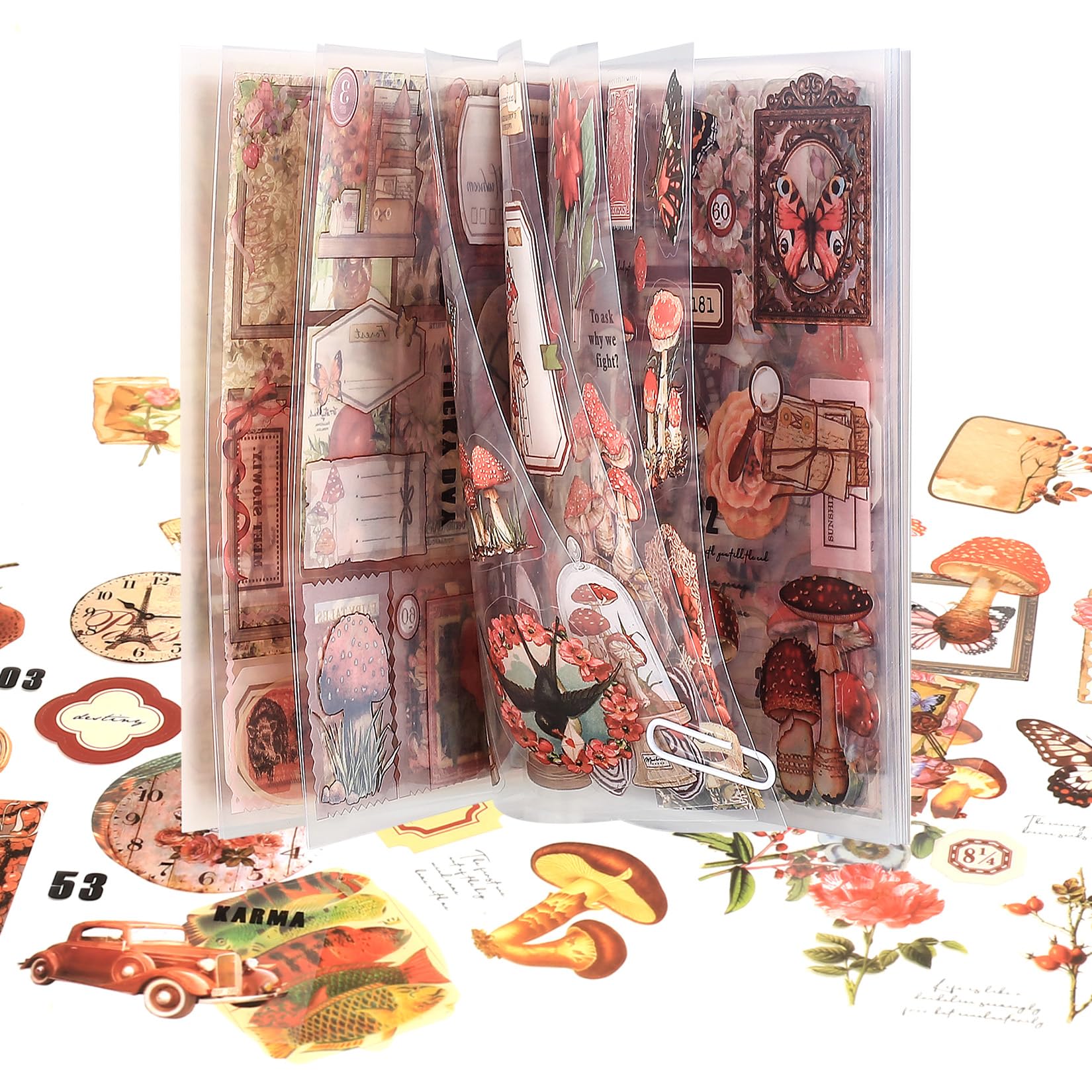 Scrapbook Stickers, Journaling Supplies, 20 Pages Nature Castle Botanical Floral, Scrapbook Accessories Stickers for Adults for Scrap Book Journal Notebook