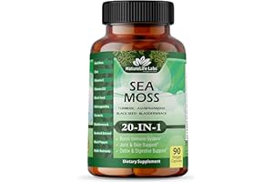 NATURALIFE LABS A HIGHER STANDARD Sea Moss 6000mg - Black Seed Oil 2500mg - Bladderwrack 2000mg - Turmeric 1500mg Ashwagandha 1000mg - Burdock 1000mg - Muira Puama, Vitamin C, D3, Yellow Dock Root, Manuka, Dandelion - 90 Veggie caps