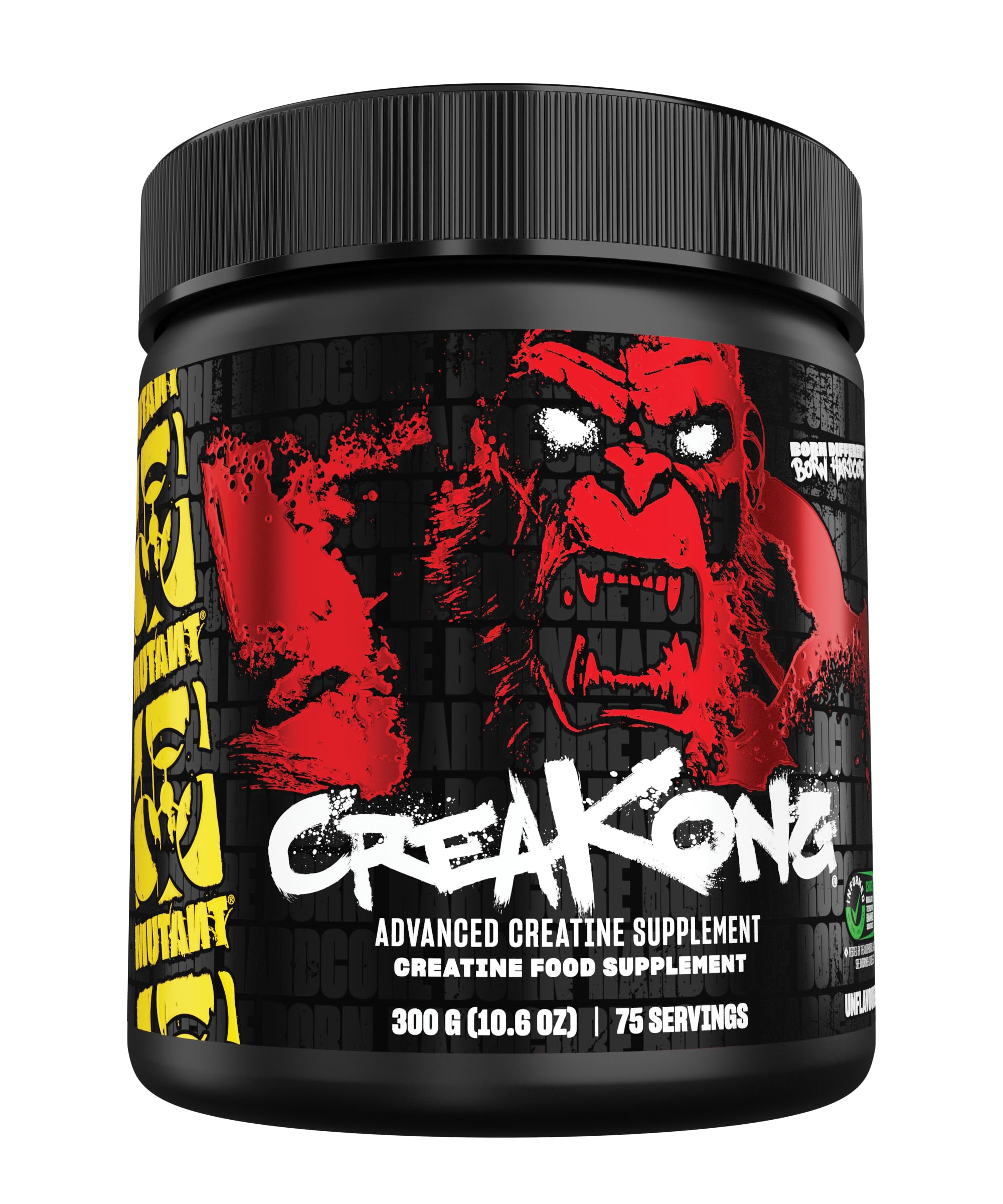 MUTANT CREAKONG – Advanced Creatine Supplement with Triple Creatine Blend for Muscle Strength, Size & Performance – Unflavoured, Banned Substance Tested – 300g (75 Servings)