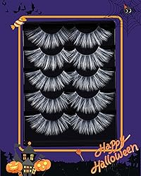 Outopen 5 Pairs White False Eyelashes for