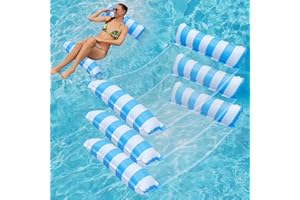 TOP SWIMMER'S 3 Pack 4-in-1 Pool Floats Adult Heavy Duty, Float Hammock, Pool Float Lounger, TAKSHO Long Inflatable Pool Floaties for Adults - Multipurpose Heavy Duty Floating Lounger, Chair, Hammock & Saddle