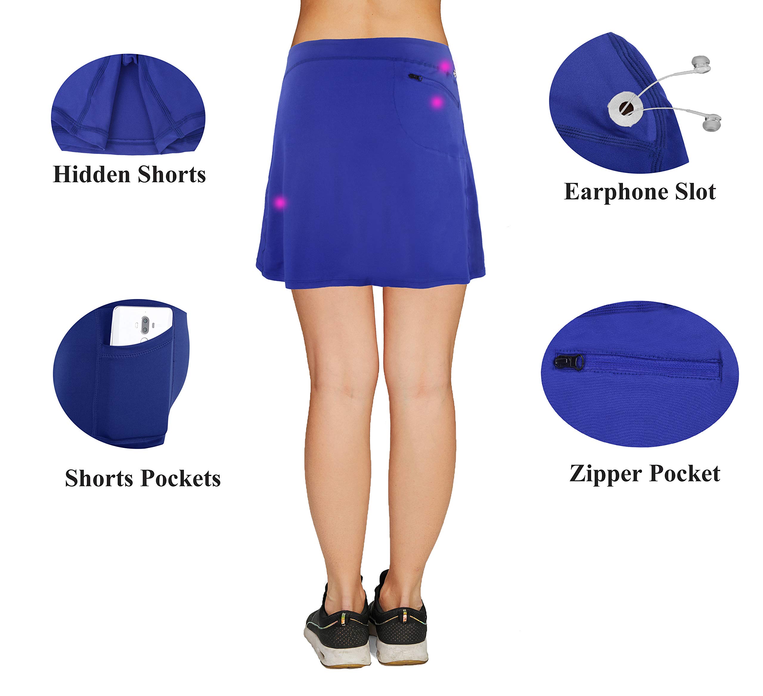 slimour Women Modest Running Skirt Travel Skirts with Pocket Swim Skirt