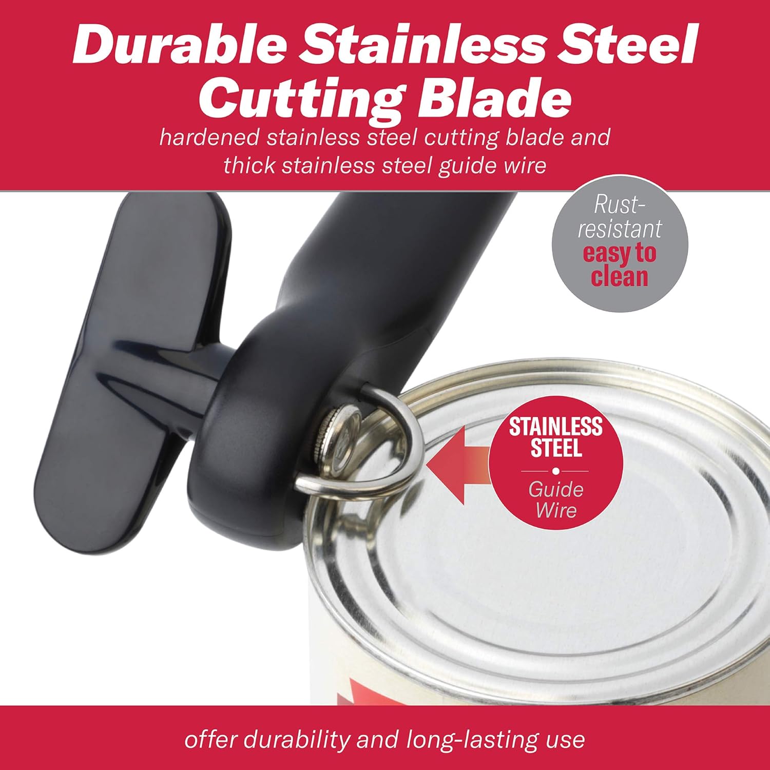 Good Cook Can Opener, Safe Cut Manual Can Opener, no Sharp Can Edges, Black: Kitchen & Dining