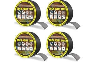YAOKVIDE Butyl Joist Tape- 2" x 50'Joist Tape for Decking, Waterproof Self-Adhesive Butyl Tape, Deck Joist Flashing Tape, Seal Antiseptic Weather Resistant Deck Joist Tape for Deck Joists/Wood Beams (4 rolls)
