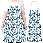 APVDSH Kitchen Apron with Two Pocket, Stain-Resistant Apron with Adjustable Neck Ties, for Kitchen Gardening Women Men