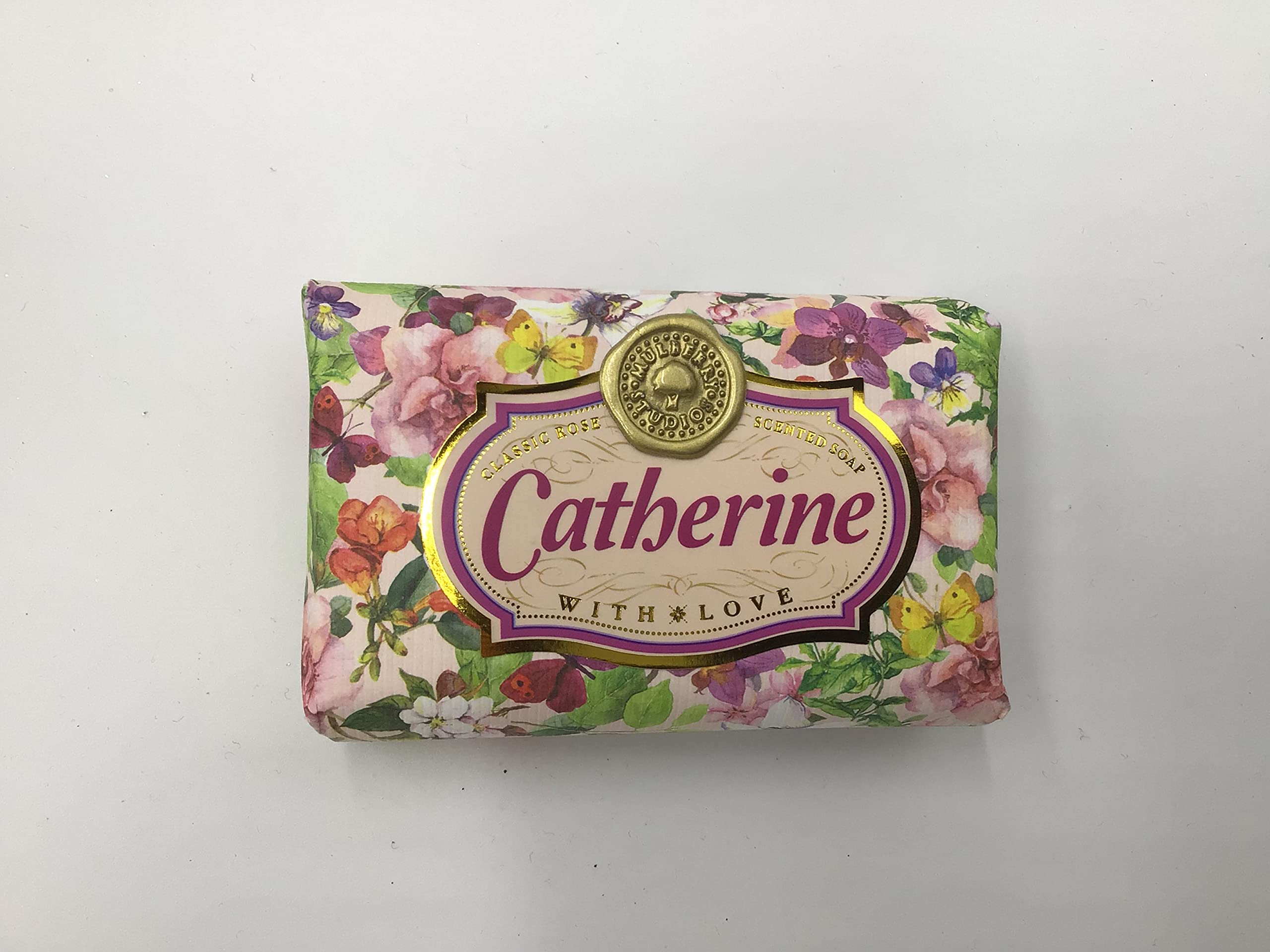 Catherine - Gift Soap Bar For Her Birthday Rose Scent Mum Grandmother Cleanser Lather Present Girl