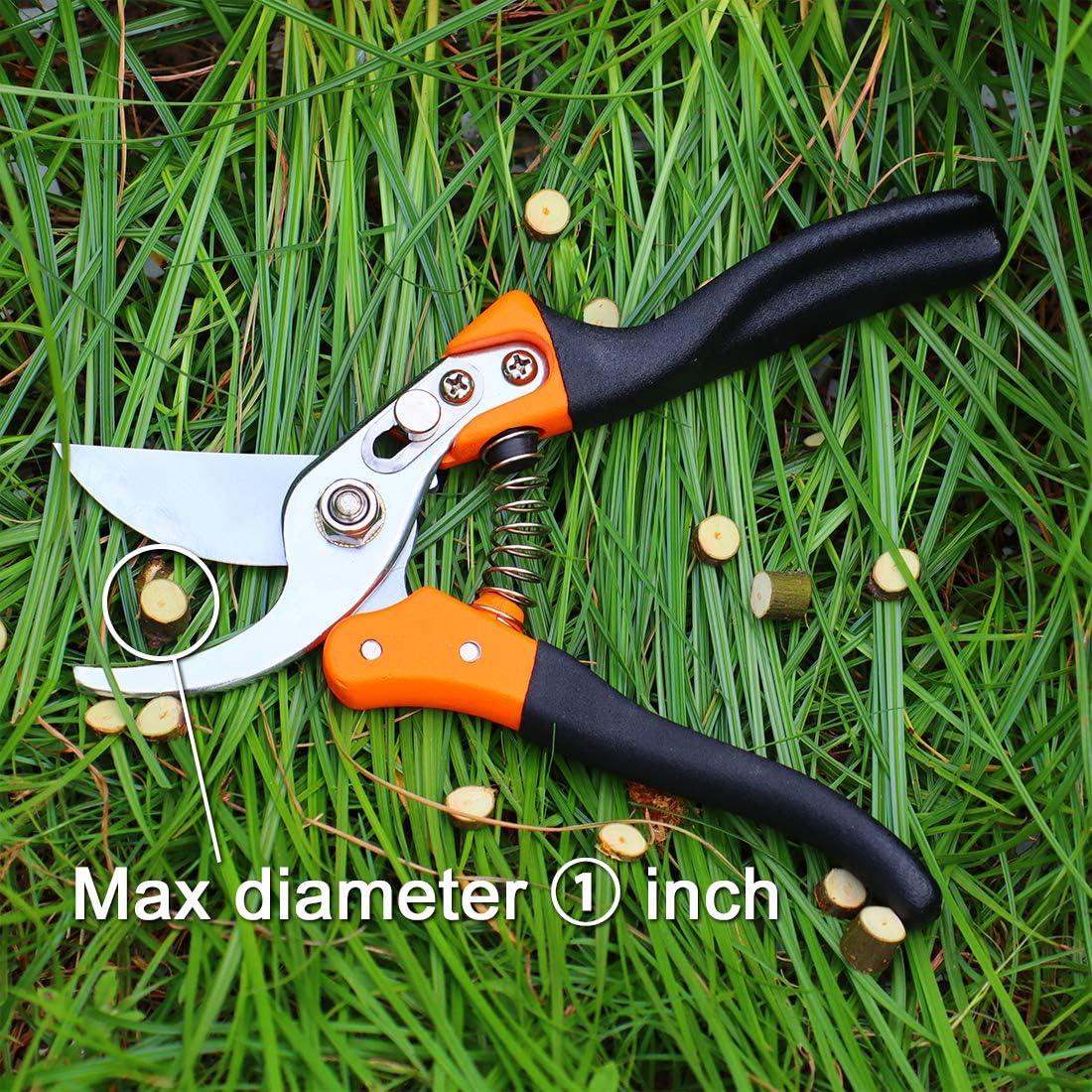 TOOLZYZ Pruning Shears, Hand Pruner with Stainless SK5 Steel Blades 8.6" Tree Trimmers Secateurs, Garden Shears Tools, Clippers for The Garden-Black : Garden & Outdoor