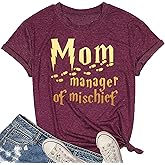 Mom Manager Birthday Shirt for Women - Funny Mama Family Clothes Mothers Day Graphic Outfit Tee Tops