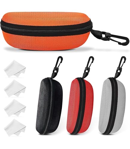 Étui à Lunettes Rigide Portable Avec Mousqueton Coloré - Protection Robuste Pour Lunettes De Soleil Et Lecture, Fermeture Éclair