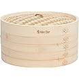 Helen's Asian Kitchen 97010 Food Steamer with Lid, 12-Inch, Natural Bamboo