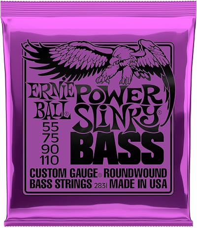 Ernie Ball Power Slinky Nickel Wound Electric Bass Strings 55-110 Gauge