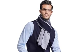 RIONA Men's 100 Australian Merino Wool Scarf Knitted Soft Warm Neckwear