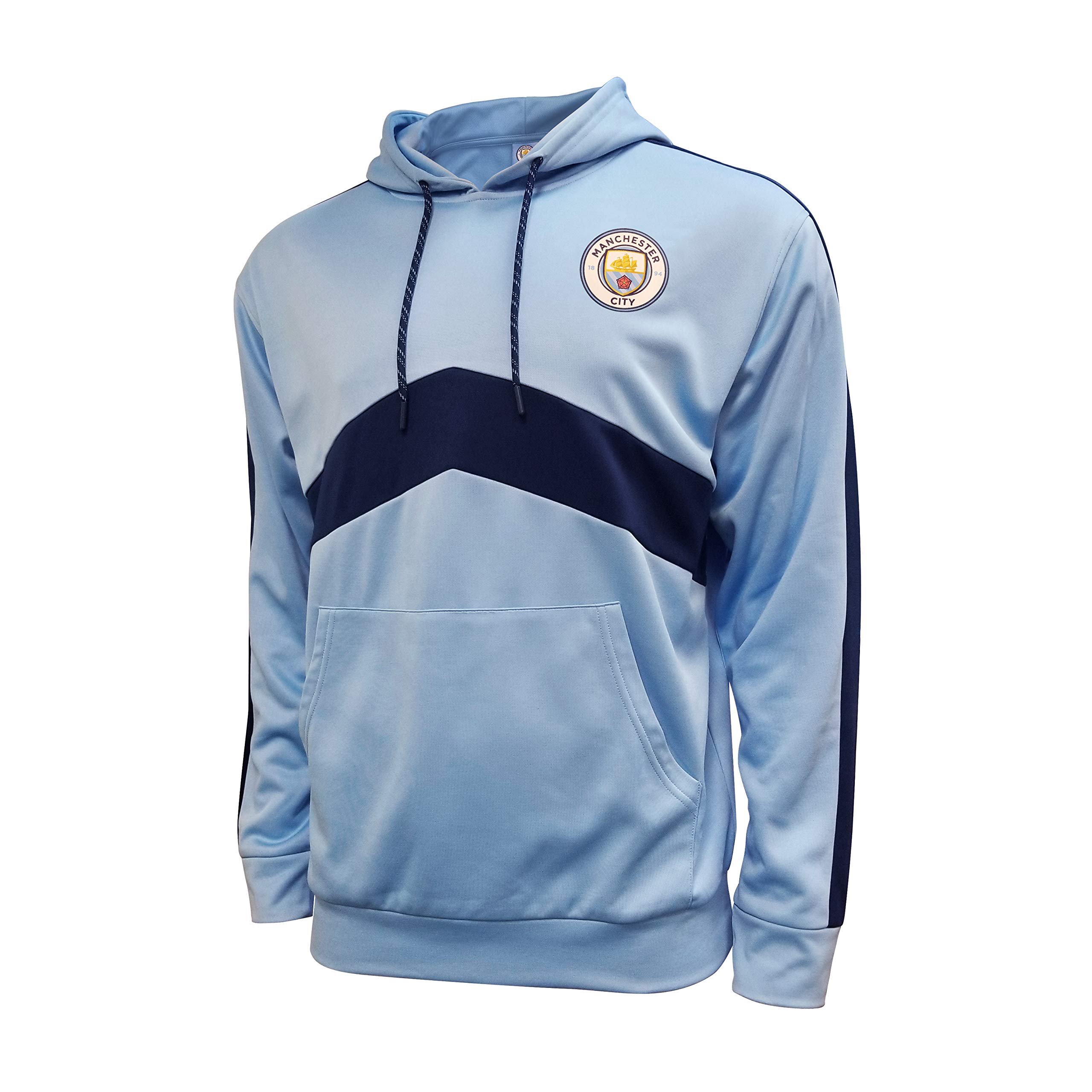 Icon Sports Officially Licensed Manchester City FC Pullover Hoodie - Unisex Adult - MC24PH Light Blue S Image