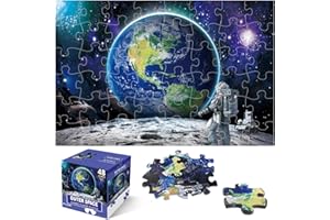 IFLOVE Jumbo Floor Puzzle for Kids Ages 4-8,Space Earth Jigsaw Puzzles,48 Piece Astronaut Large Puzzles for Toddler Ages 3-5,Preschool Learning Planets Earth Toys Christmas Birthday Gift for Boys Girls