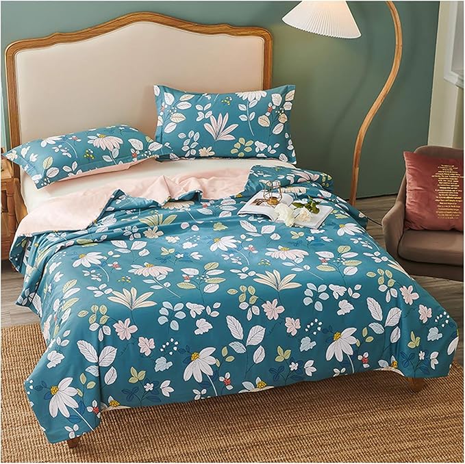 100 Cotton Double duvet, Printed Summer Quilt, Soft Breathable Bedding