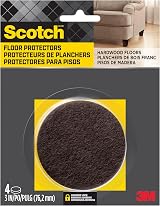 Scotch SP828-NA Felt Pads Diameter 3 inch Brown 4 Pack