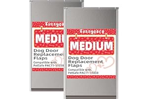 FUZZYCARE 2PACK Medium Dog Door Replacement Flap with Screws, Doggie Door Replacement Flaps Compatible with PetSafe Freedom Doggie Doors PAC11-11038, 8 1/8" X 12 7/8", Weather Resistant and Easy to Install
