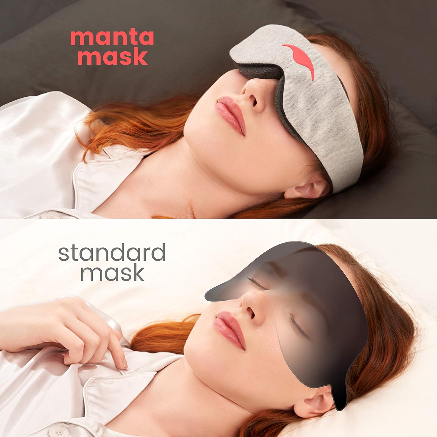 Manta Sleep Mask - 100% Blackout Eye Mask - Zero Eye Pressure - Adjustable Eye Cups - Guaranteed Deepest-Possible Rest - Perfect Sleeping Mask for Light Sleepers, Travelers, Midday Nappers: Health & Personal Care