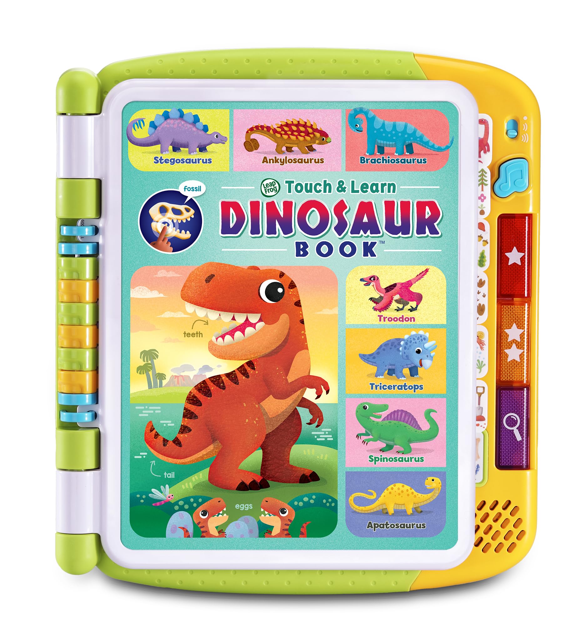 LeapFrog Touch & Learn Dinosaur Book, Educational & Interactive Book, 500+ Touchpoints, Triassic, Jurassic, & Cretaceous Periods, Music & Phrases, Toddler Toy for Ages 3, 4, 5+ Years, English Version