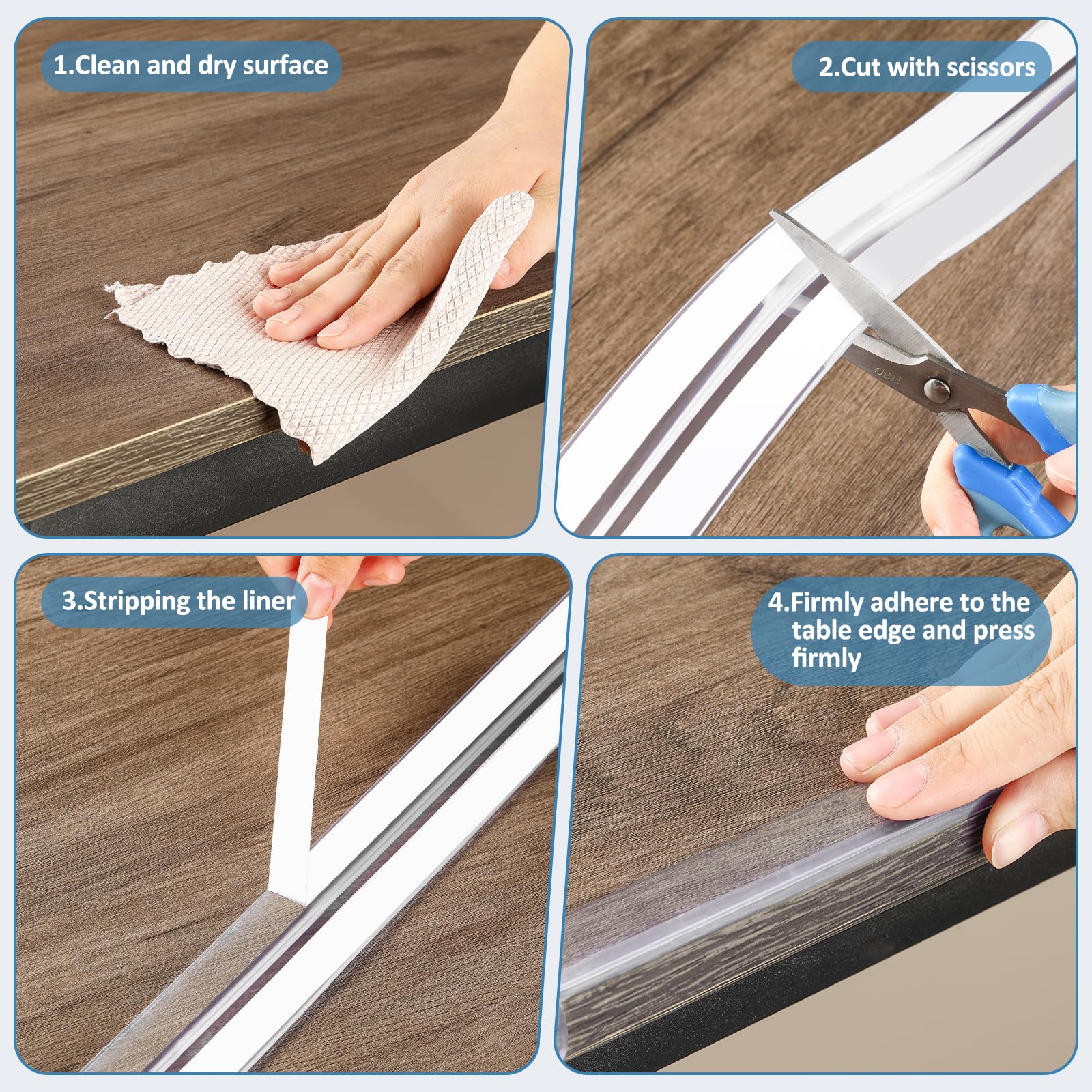 Edge Corner Protector Baby Proofing 6.6ft (2M) with 8 Corners, Clear Soft Corner Protectors Baby Proof, Furniture Corner Guard & Edge Safety, Edge Protector for Table and Fireplace
