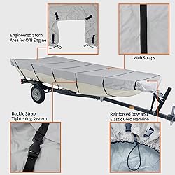 iCOVER Jon Boat Cover 14ft, Heavy Duty Waterproof