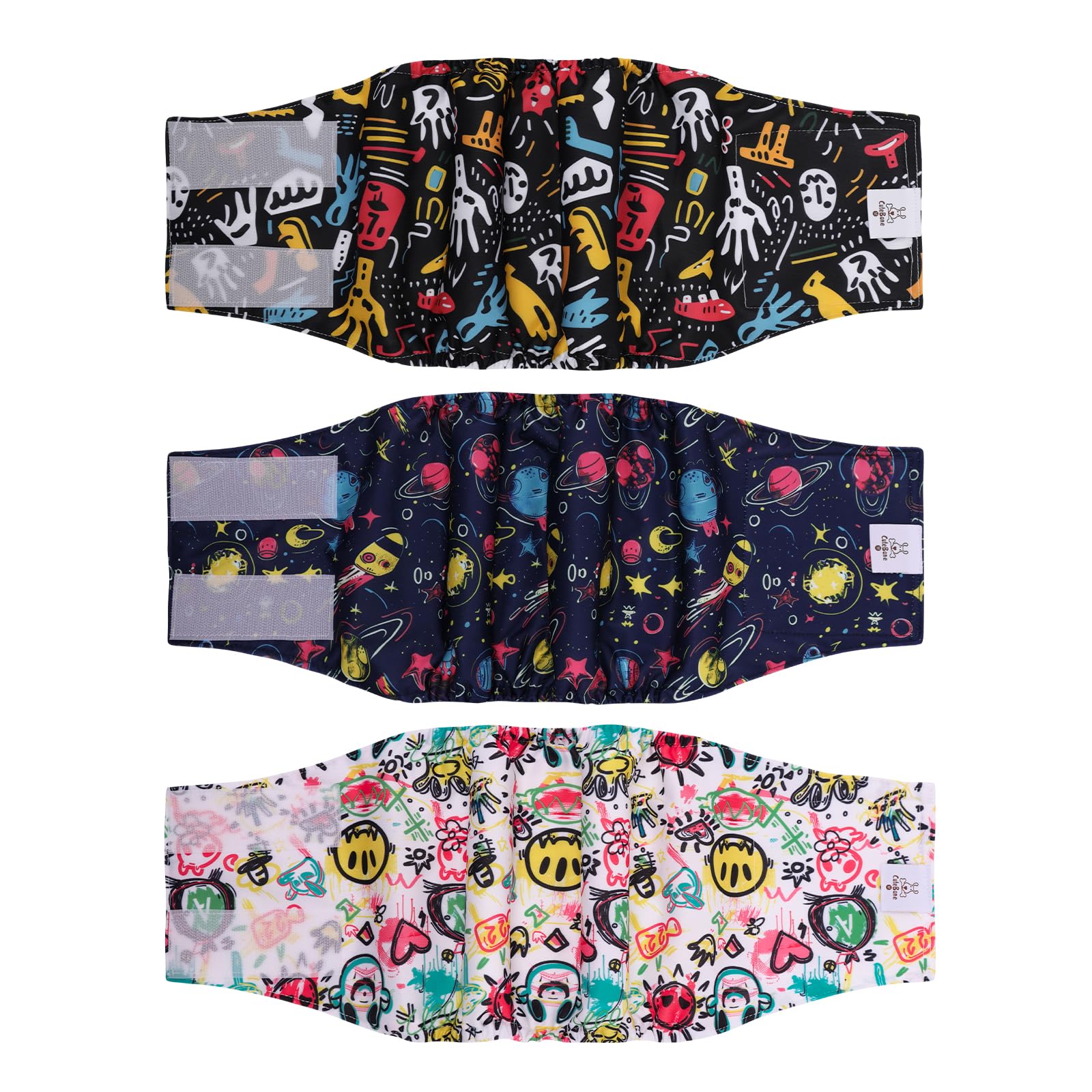 Photo 1 of CuteBone Dog Diapers Male Washable Belly Band for Male Dogs Wraps Black 3pcs 