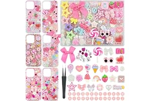 DoDoBeads 1430 Pcs Junk Phone Case Decoration Kit, Charms for Customizing Cases, Kawaii Bow, Letter Beads, Nail Accessories, Flatback Pearls, Rhinestones, Cute Aesthetic Decor for Personalization