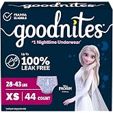 Goodnites Girls' Nighttime Bedwetting Underwear, Size Extra Small (28-43 lbs), 44 Ct (2 Packs of 22), Packaging May Vary