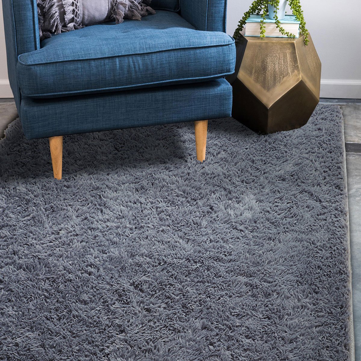 Supmaker Non-Slip Soft Area Rugs for all Seasons and any Style of Home, Great Decorative Rug / Carpet for Home Decorate, Children Play, Women yoga etc. (Color: Gray)