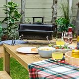 George Foreman Portable Charcoal BBQ, Lightweight, Foldable Legs, Black view 8