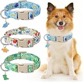 3 Pack Dinosaur Dog Collar- Soft and Cute Dog Collar for Small Dogs | Adjustable Dinosaur Patterned Pet Collars Puppy Collar for Girl Female Boy Dogs Medium