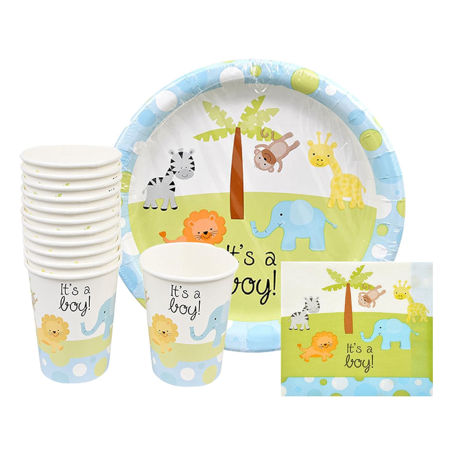 baby shower plates and napkins boy