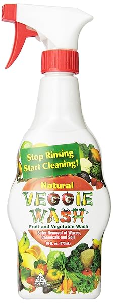 VEGGIE WASH FRUIT & VEGETABLE WASH, PRODUCE WASH AND CLEANER, 16-FLUID OUNCE, CASE OF 12, PACKAGING MAY VARY