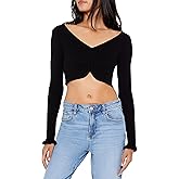 Forever 21 Womens Cropped Tulip-Hem Sweater-Knit Top