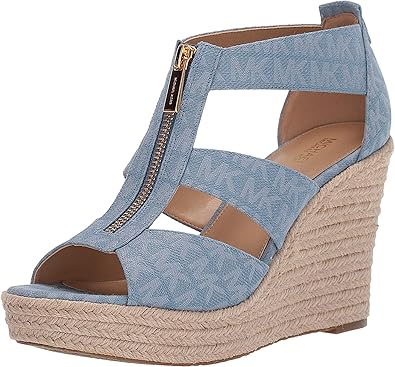 michael kors denim wedges