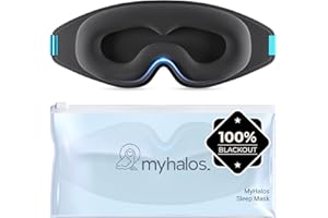 MyHalos® 100% Blackout Sleeping Mask for Women & Men- Eye Mask for Sleeping - Blackout 3D Sleep Mask for Men -Zero Eye Pressu