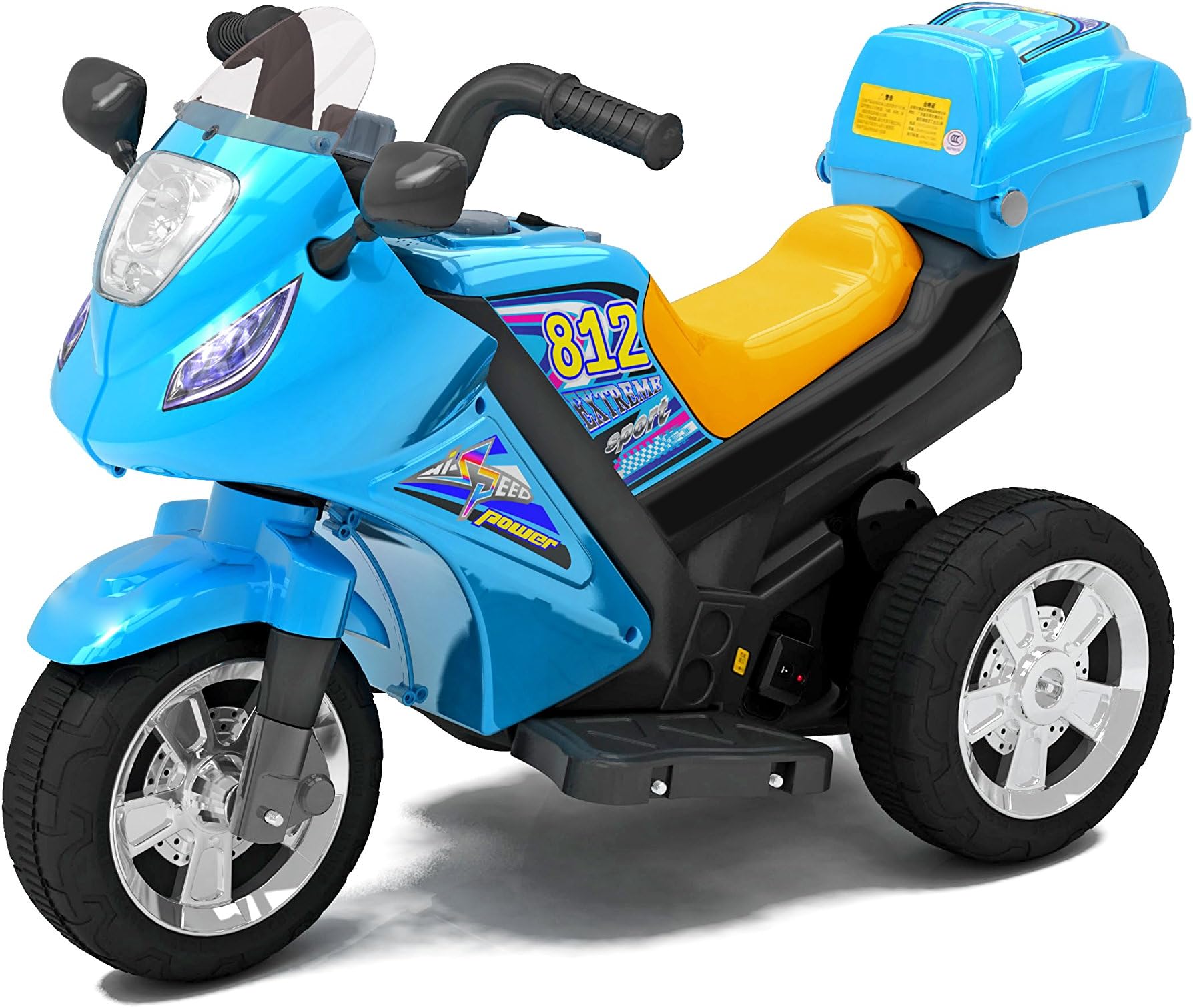 Kids Double Powered Motor - Motorcycle #812 - Sky Blue